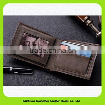 2016 Wholesale business slim genuine leather men wallet Wallet Men