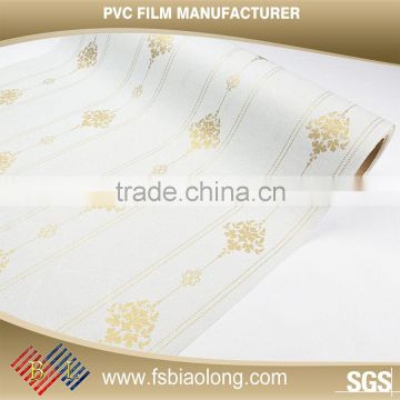 Heat Insulation Removable Wallpaper embossed sgs certification pvc film