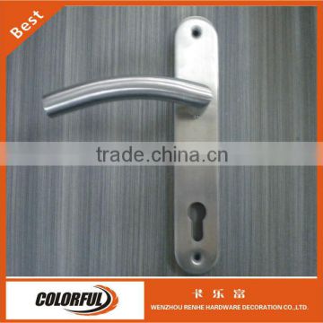 stainless steel lever handle on plate, stainless steel door handle on plate, mortise stainless steel door lock