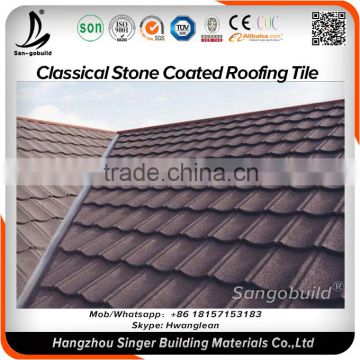 CE Stone coated galvanized/galvalume corrugated sheet metal roofing tile price house plan house