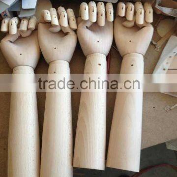Wooden display hand with long wrist