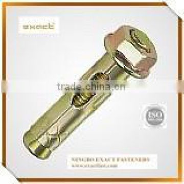 yellow zinc plated sleeve anchor with hex flange nut sleeve anchor fastener