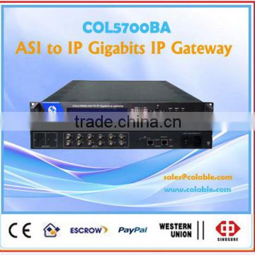 DVB Gateway,12 channel ASI to IP Gigabits gateway COL5700BA