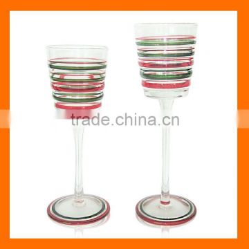 Hand made wine glass with decoration
