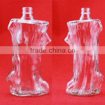 China supplier hot sale dead branches glass bottles growler shape wine bottles start shape beverage bottle