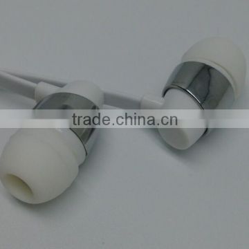 2015 mobile accessories white flat cable earbud manufacturing China