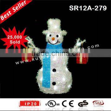 Battery operated lighted Led outdoor christmas snowman