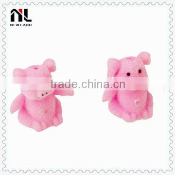 1" plastic Pig rubber Flocking Animal