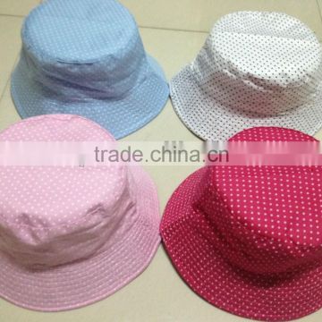 High Quality Colorful Polka Dot Kids Cotton Funny Bucket Hat
