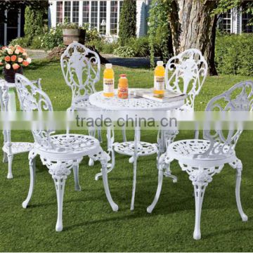 2017 white cast aluminum patio furniture outdoor dining sets table and chairs
