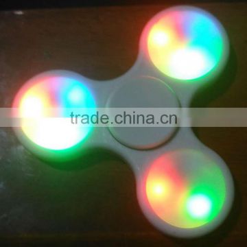 Newest stress relief desk toy hand tri-spinner with led light