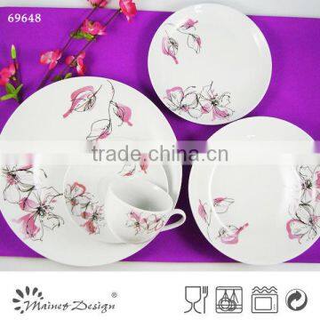 ceramic white porcelain round high quality dinner set