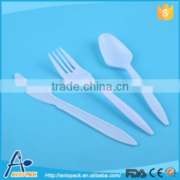 Good quality eco friendly white plastic kids three cutlery set