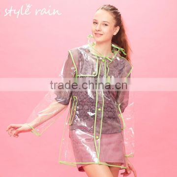 transparent EVA/TPU raincoats woman fashion raincoats