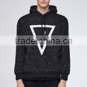 Wholesale Stylish High Quality Cotton Customized Logo Print Men Black Hoodie