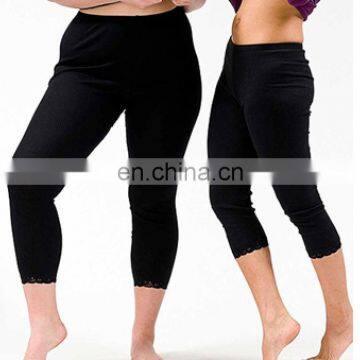 sexy women thermal silk pants with lace