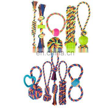 Manufactory Wholesale Top quality TPR Durable Knot Cotton Rope Chew Pet Dog Chew Ball Toy Set Packs For Dogs