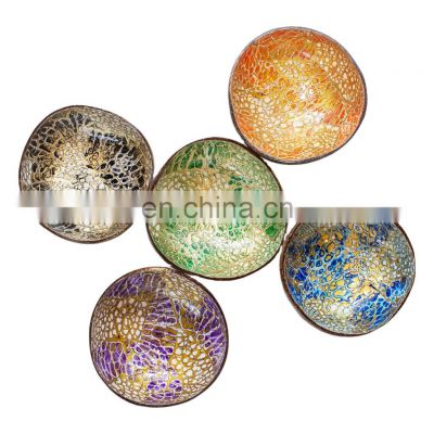 Natural Handmade Coconut Shell Lacquer Bowls Coloful Cheap Price from Vietnam