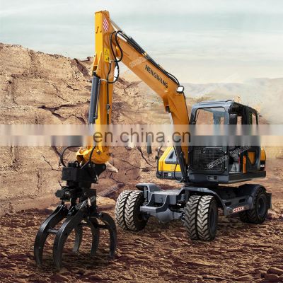 brand new machine price wheel excavator heavy duty long arm 8 ton tractor wheel excavator in china