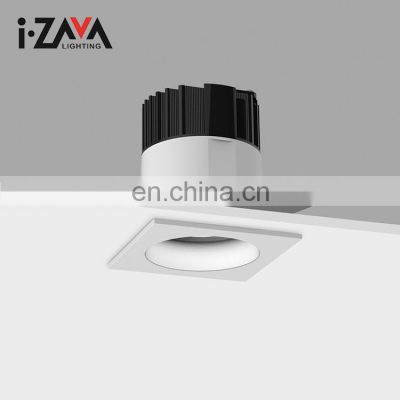 Simple Fashionable Anti Glare Aluminum Indoor Bedroom IP44 10W 12W COB Recessed LED Spotlight