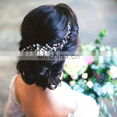 Wedding Head Flower Crystal Pearl Hair Combs For Brides Handmade Women Head Ornaments Bridal Hair Clips Accessories Jewelry