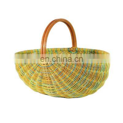 Wicker storage basket Rattan Picnic basket rattan vegetable baskets wholesale with Handle ecofriendly Wholesale Supplier