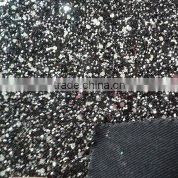 Sparkle and mix color glitter leather for lady shoes