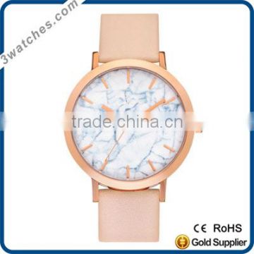marble stone dial watch gold watch lady stainless steel watch quartz watch waterproof leather band OEM ODM women watches