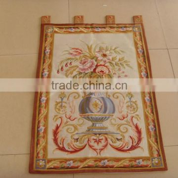 High grade embroidery artificial silk imitate handmade aubussson tapestry