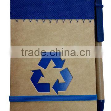Recycled environmental spiral wenzhou high quality school pocket made in china notebook with elastic