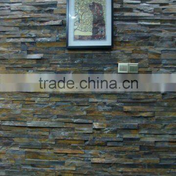 hot sale natural rustic slate 3d decoration stone wall panel