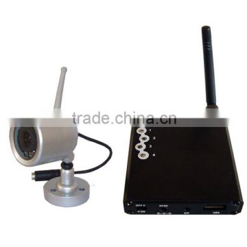 2.4G wireless camera video&audio monitor support TV and Computer display usb 2.0 with 4 channels waterproof night vision camera