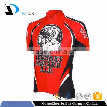 Daijun OEM high quality men summer red and black cotton fashion cycling jersey