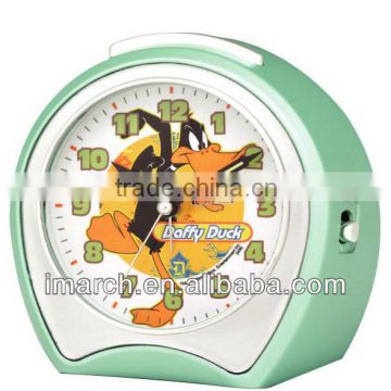 green cartoon semicircular clock,table clock