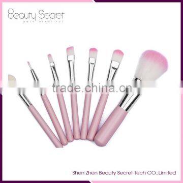7pcs wooden oval brush set wholesale makeup brush set/private label