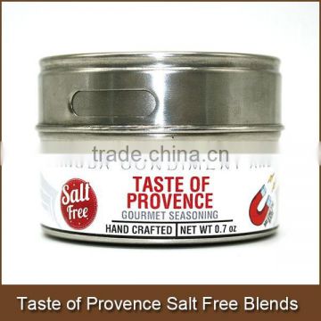Taste of provence | gourmet salt free seasoning blends in stainless steel tin with strong megnetic backing