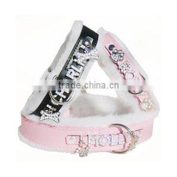 Hot sale Dog winter collars with fur DIY names