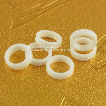 Anniversary White Zirconia Ceramic Rings Jewelry 8MM 6# 7#
