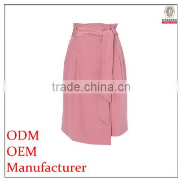 the latest fashion formal pink skirts with sash and pocket embellishment