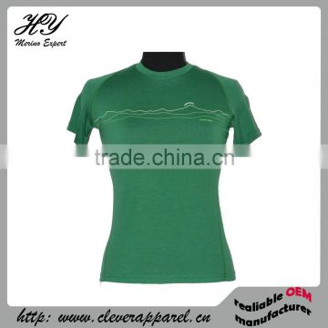 OEM 52001 thin merino wool women sporty top t-shirt