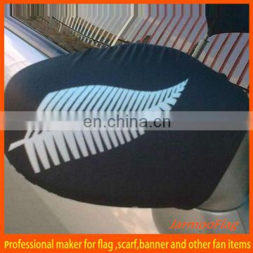 New zealand black white feather printed Custom car mirror flag cover