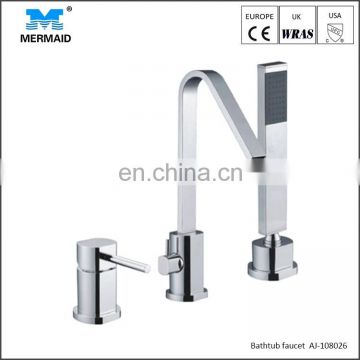 Deck mounted square waterfall bathroom spout tub filler shower faucet