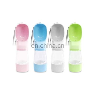 high quality 250ml dog plastic portable leaf-shaped durable hanging foldable pet water dispenser filter