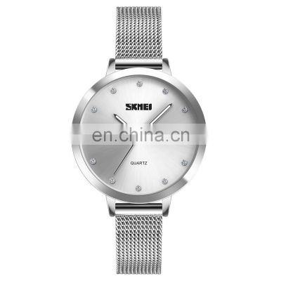 SKMEI 1291 Fashion Ladies Stainless Steel Band Quartz Movement Waterproof Wrist Watch