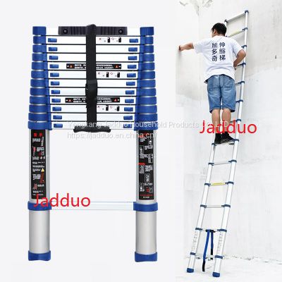 Single Blue Telescopic Ladder with Anti-slip Cushion