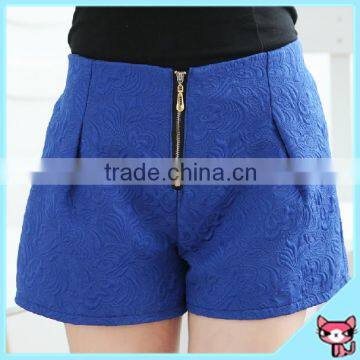 European design front zipper lace women sexy bermuda shorts