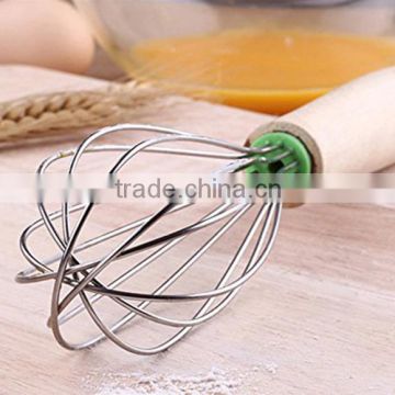 food grade silicone whisk kitchen dough whisk with wooden handle