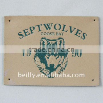 High quality promotional leather label for clothing