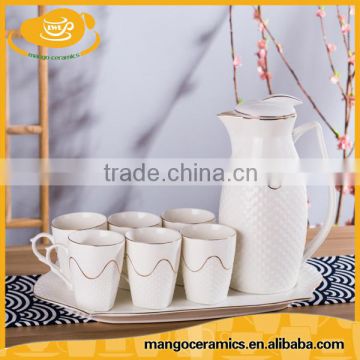 Modern fancy gold plated tea cup sets porcelain wholesale