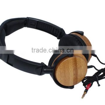 Stereo wood headphones with braid cable Shenzhen factory